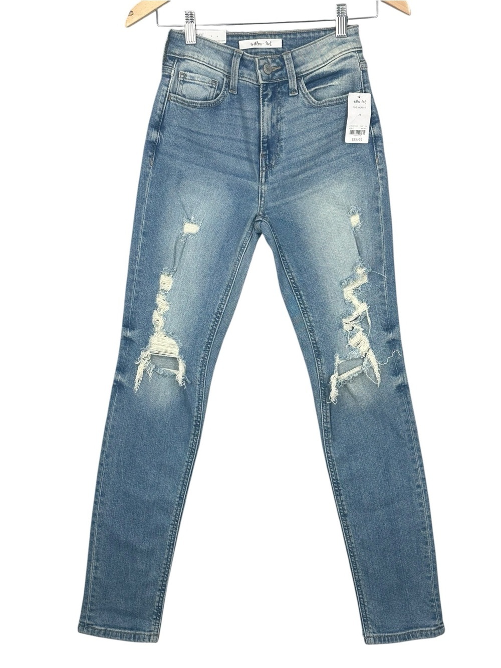 Willow & Root The Mom Fit Jeans Size 23 High Rise Distressed Size Light Wash.